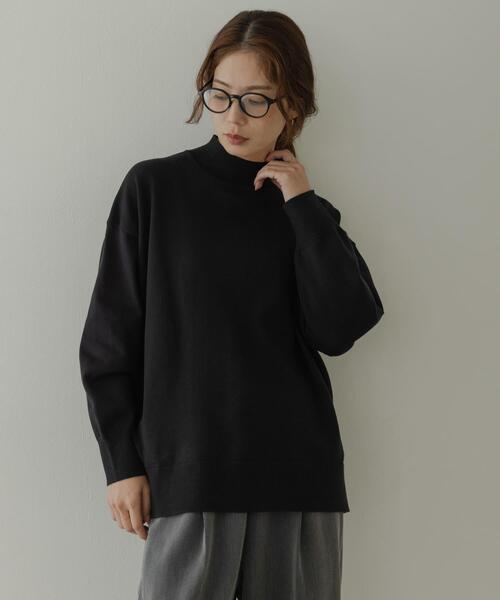 URBAN RESEARCH Sonny Label（アーバンリサーチサニーレーベル）の「『UR TECH』サイドスリットプルオーバー（ニット/セーター・レディース・ブラック/グレー/ミント・FREE）」の5枚目の写真