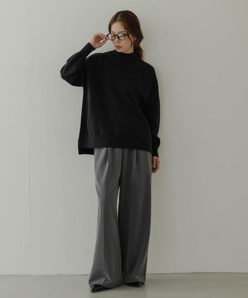 URBAN RESEARCH Sonny Label（アーバンリサーチサニーレーベル）の「『UR TECH』サイドスリットプルオーバー（ニット/セーター・レディース・ブラック/グレー/ミント・FREE）」の8枚目の写真