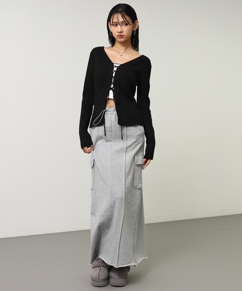 ANAP(アナップ)の「レースアップ リブニット トップス(ニット/セーター・レディース・ブラック/アイボリー/ブラウン・F)」の16枚目の写真