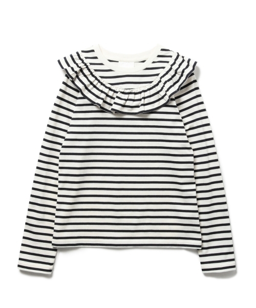 Ray BEAMS（レイビームス）の「Ray BEAMS / ボーダー ヨーク フリル クルーネック（Tシャツ/カットソー・レディース・オフホワイト/ネイビー・ONE SIZE）」の13枚目の写真