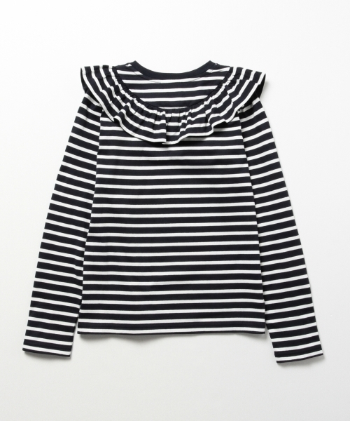 Ray BEAMS（レイビームス）の「Ray BEAMS / ボーダー ヨーク フリル クルーネック（Tシャツ/カットソー・レディース・オフホワイト/ネイビー・ONE SIZE）」の15枚目の写真