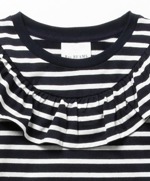 Ray BEAMS（レイビームス）の「Ray BEAMS / ボーダー ヨーク フリル クルーネック（Tシャツ/カットソー・レディース・オフホワイト/ネイビー・ONE SIZE）」の14枚目の写真