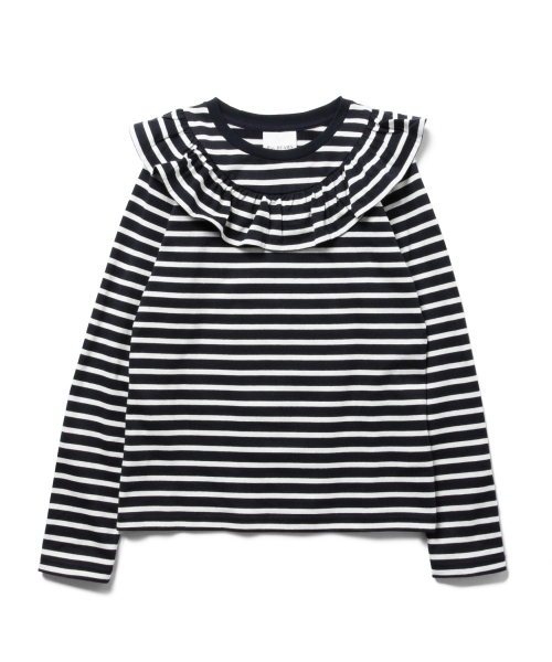 Ray BEAMS（レイビームス）の「Ray BEAMS / ボーダー ヨーク フリル クルーネック（Tシャツ/カットソー・レディース・オフホワイト/ネイビー・ONE SIZE）」の8枚目の写真