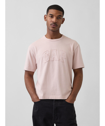 GAP（ギャップ）の「ヘビーウェイト リラックスフィット GAPロゴ クロップドTシャツ（Tシャツ/カットソー）」