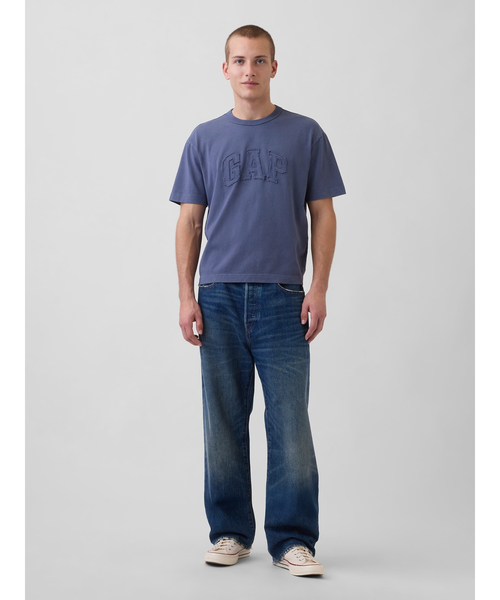 GAP(ギャップ)の「ヘビーウェイト リラックスフィット GAPロゴ クロップドTシャツ(Tシャツ/カットソー・メンズ・ホワイト/グリーン/ネイビー/ブラック/ブルー/ピンク・L/M/XS/S/XL)」の13枚目の写真