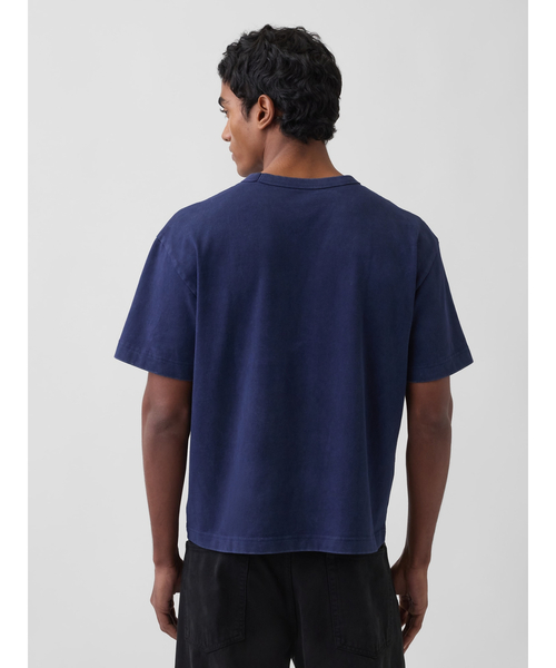 GAP(ギャップ)の「ヘビーウェイト リラックスフィット GAPロゴ クロップドTシャツ(Tシャツ/カットソー・メンズ・ホワイト/グリーン/ネイビー/ブラック/ブルー/ピンク・L/M/XS/S/XL)」の17枚目の写真