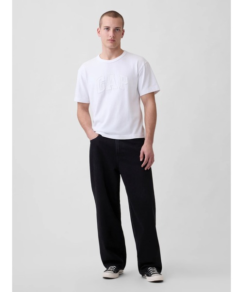 GAP(ギャップ)の「ヘビーウェイト リラックスフィット GAPロゴ クロップドTシャツ(Tシャツ/カットソー・メンズ・ホワイト/グリーン/ネイビー/ブラック/ブルー/ピンク・L/M/XS/S/XL)」の21枚目の写真