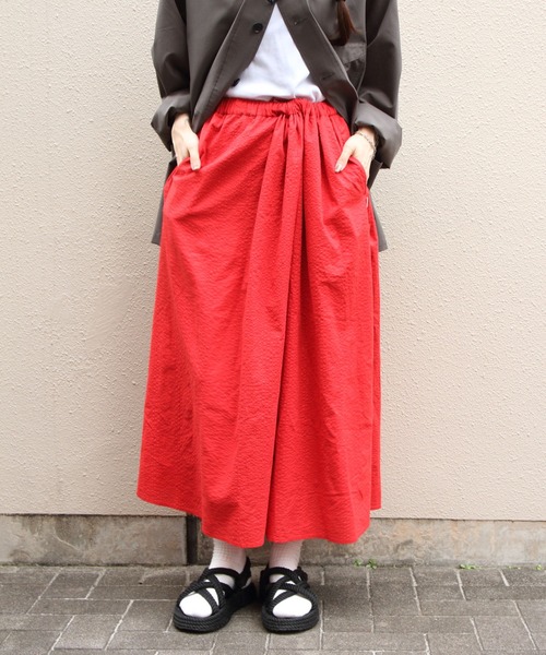 DANTON(ダントン)の「DANTON/ダントン ローンリンクルスカート LAWN WRINKLE SKIRT DT-F0086 UKK(スカート・レディース・イエロー/レッド・38)」の6枚目の写真