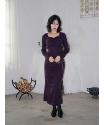 Lace hoodie dress(Purple)