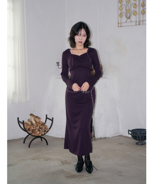 MIMI MONDE(ミミモンド)の「Lace hoodie dress(Purple)(ワンピース・レディース・その他・FREE)」の1枚目の写真
