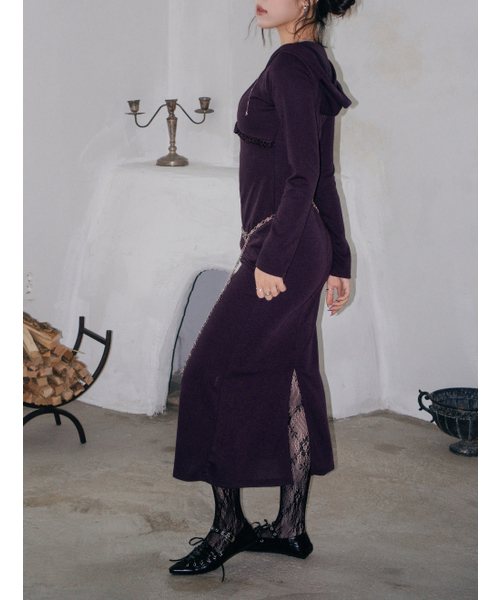 MIMI MONDE(ミミモンド)の「Lace hoodie dress(Purple)(ワンピース・レディース・その他・FREE)」の6枚目の写真