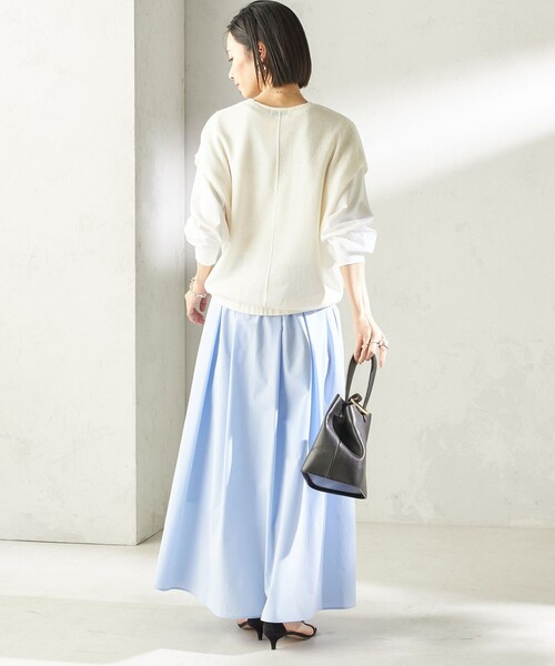 SHIPS(シップス)の「〈接触冷感 / 撥水加工〉TEXBRID(R) タフタ ギャザー スカート(スカート・レディース・ネイビー/ライトブルー/オフホワイト・ONE SIZE)」の19枚目の写真