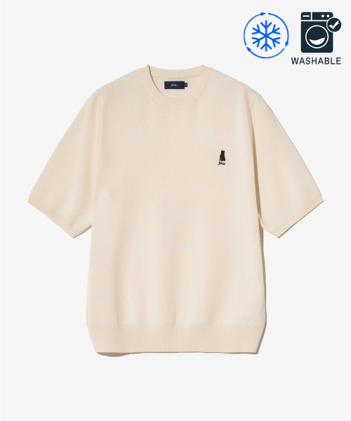 YALE（イェール）の「ウィメンズコンフォートクール半袖ニットクリーム（Tシャツ/カットソー・レディース・その他・S/M/L）」の2枚目の写真