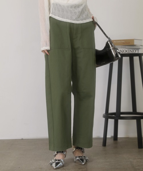 shetila（シェティラ）の「コットンツイルコクーンベイカーパンツ（チノパンツ・レディース・ベージュ/アイボリー/ブラック/カーキ・M）」の6枚目の写真