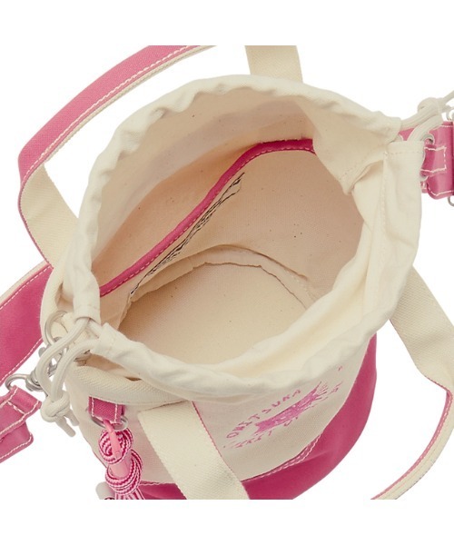 Onitsuka Tiger（オニツカタイガー）の「MINI CANVAS TOTE / ミニキャンバストート（トートバッグ・レディース・ホワイト系/ホワイト×ピンク・OS）」の4枚目の写真