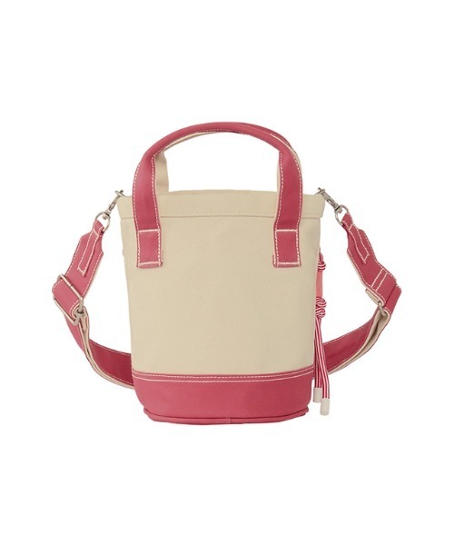 Onitsuka Tiger（オニツカタイガー）の「MINI CANVAS TOTE / ミニキャンバストート（トートバッグ・レディース・ホワイト系/ホワイト×ピンク・OS）」の3枚目の写真