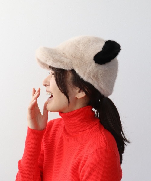 Three Four Time（ｽﾘｰﾌｫｰﾀｲﾑ）の「PANDAフェイクファーCAP（キャップ・レディース・その他2/その他1・FREE）」の9枚目の写真