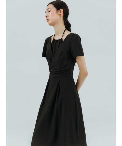 ETMON(エトモン)の「Halter-Neck Shirring Dress, Black(ワンピース・レディース・その他・S/M)」の2枚目の写真