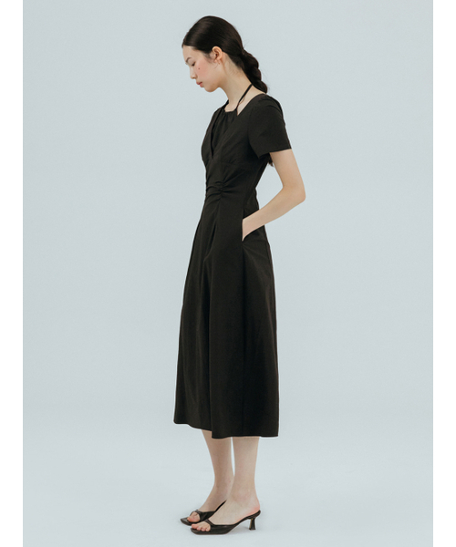 ETMON(エトモン)の「Halter-Neck Shirring Dress, Black(ワンピース・レディース・その他・S/M)」の4枚目の写真