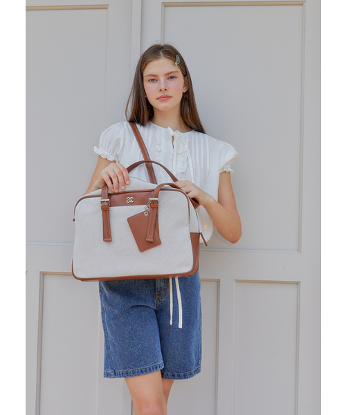 ANOETIC（アノエティック）の「SQUARE MULTI SHOULDER BAG_CANVAS BROWN（ショルダーバッグ・レディース・ブラウン・FREE）」の2枚目の写真