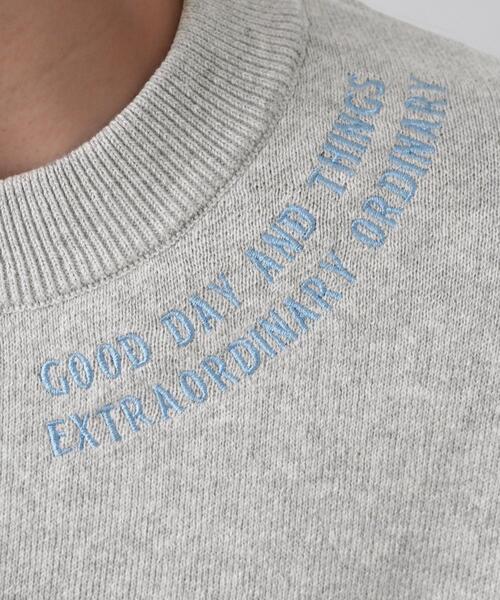 Dessin（デッサン）の「【ユニセックス/洗える】ロゴ刺繍入りコットンジャカード（ニット/セーター・レディース・グレー系4/グレー/ネイビー・02/01/00/05/04/03）」の15枚目の写真