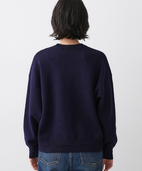 Dessin（デッサン）の「【ユニセックス/洗える】ロゴ刺繍入りコットンジャカード（ニット/セーター・レディース・グレー系4/グレー/ネイビー・02/01/00/05/04/03）」の18枚目の写真