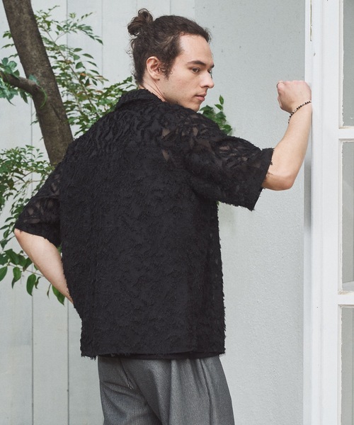 CASPER JOHN(キャスパージョン)の「Fringe sheer shirts/フリンジシアーシャツ(シャツ/ブラウス・メンズ・ブラック/グリーン/ライトグレー/ピンク・MEDIUM/LARGE/SMALL/X-SMALL)」の5枚目の写真