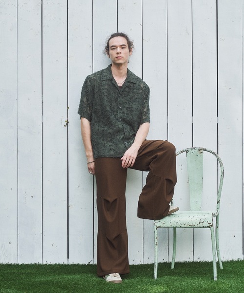 CASPER JOHN(キャスパージョン)の「Fringe sheer shirts/フリンジシアーシャツ(シャツ/ブラウス・メンズ・ブラック/グリーン/ライトグレー/ピンク・MEDIUM/LARGE/SMALL/X-SMALL)」の10枚目の写真
