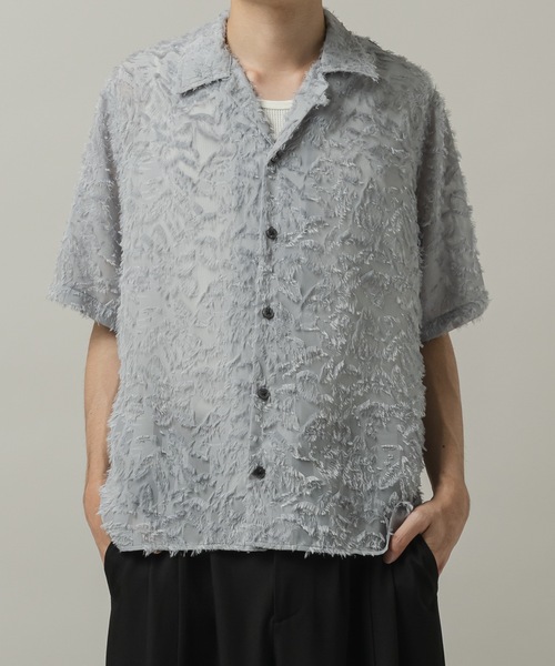 CASPER JOHN(キャスパージョン)の「Fringe sheer shirts/フリンジシアーシャツ(シャツ/ブラウス・メンズ・ブラック/グリーン/ライトグレー/ピンク・MEDIUM/LARGE/SMALL/X-SMALL)」の16枚目の写真