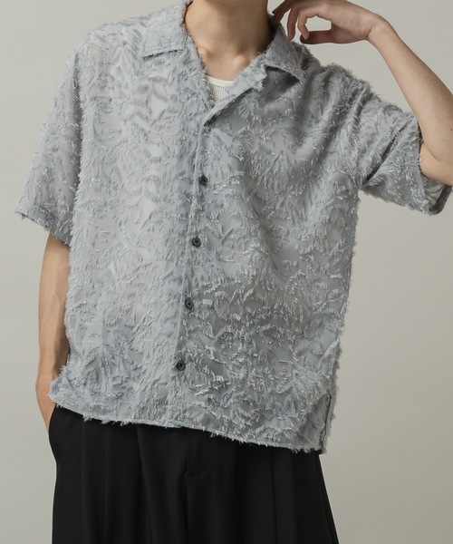 CASPER JOHN(キャスパージョン)の「Fringe sheer shirts/フリンジシアーシャツ(シャツ/ブラウス・メンズ・ブラック/グリーン/ライトグレー/ピンク・MEDIUM/LARGE/SMALL/X-SMALL)」の17枚目の写真
