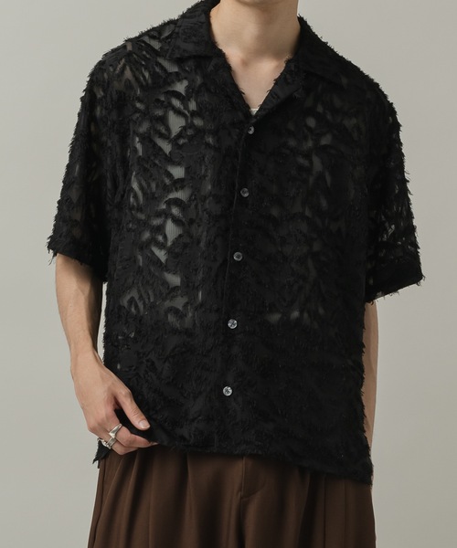 CASPER JOHN(キャスパージョン)の「Fringe sheer shirts/フリンジシアーシャツ(シャツ/ブラウス・メンズ・ブラック/グリーン/ライトグレー/ピンク・MEDIUM/LARGE/SMALL/X-SMALL)」の13枚目の写真