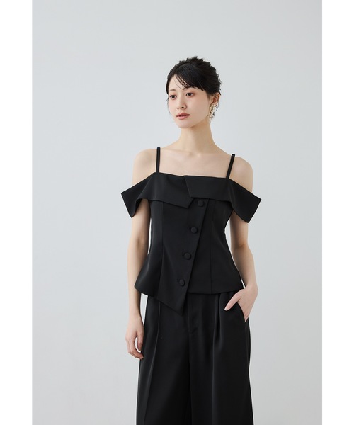 niana(ニアナ)の「オフショルペプラムトップスセットアップドレス 2点セット パンツドレス 結婚式 成人式 二次会 同窓会 セレモニー パーティードレス オケージョンドレス お呼ばれ(パンツドレス・レディース・チャコールグレー/ライトブラウン/ブラック・M/L)」の16枚目の写真