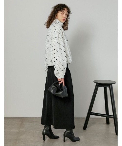 Re:EDIT（リエディ）の「[2026S/S COLLECTION][低身長サイズ有]ツイルレースドッキングスカート（スカート・レディース・チャコールグレー/ブラック・SHORT/MEDIUM/LARGE）」の5枚目の写真