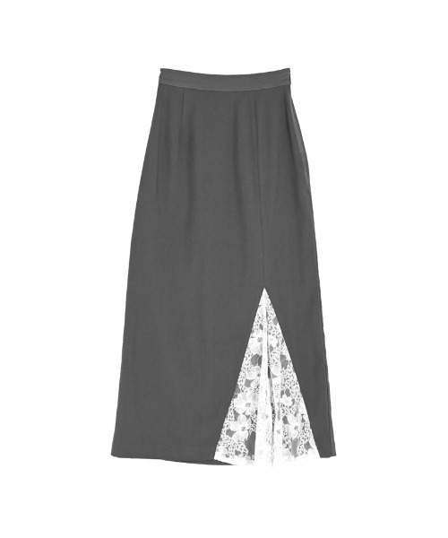 Re:EDIT（リエディ）の「[2026S/S COLLECTION][低身長サイズ有]ツイルレースドッキングスカート（スカート・レディース・チャコールグレー/ブラック・SHORT/MEDIUM/LARGE）」の16枚目の写真