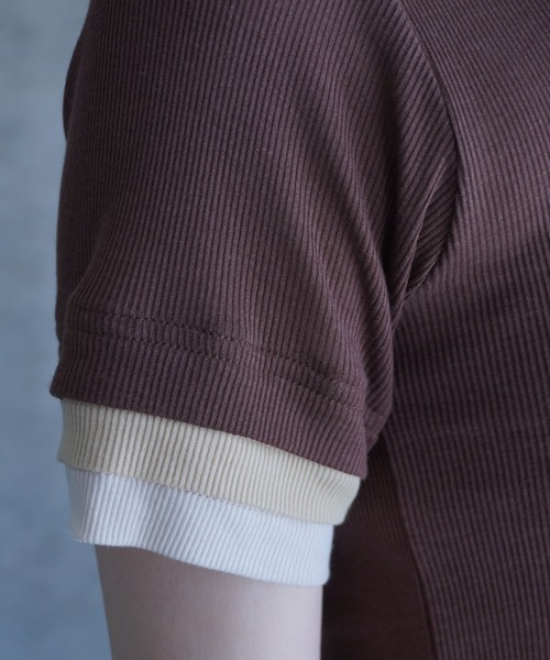 G.V.G.V.(ジーヴィージーヴィー)の「LAYERED H/S TOP(Tシャツ/カットソー・レディース・ブラウン/ブラック・ONE SIZE)」の17枚目の写真