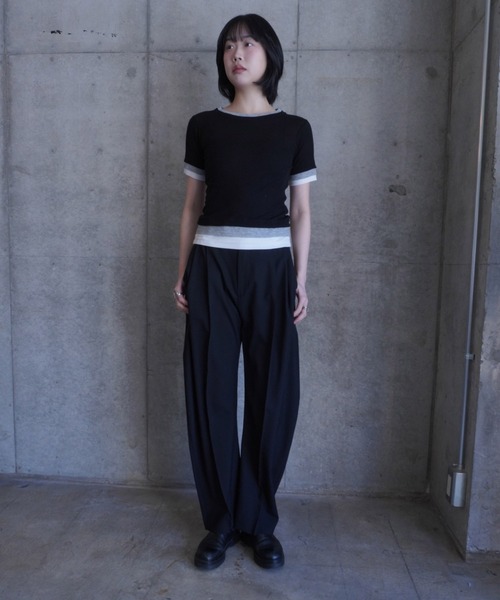 G.V.G.V.(ジーヴィージーヴィー)の「LAYERED H/S TOP(Tシャツ/カットソー・レディース・ブラウン/ブラック・ONE SIZE)」の8枚目の写真