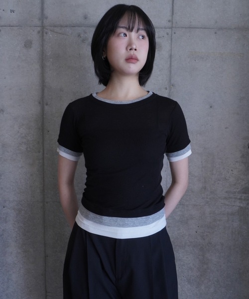 G.V.G.V.(ジーヴィージーヴィー)の「LAYERED H/S TOP(Tシャツ/カットソー・レディース・ブラウン/ブラック・ONE SIZE)」の16枚目の写真