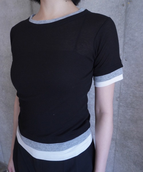 G.V.G.V.(ジーヴィージーヴィー)の「LAYERED H/S TOP(Tシャツ/カットソー・レディース・ブラウン/ブラック・ONE SIZE)」の12枚目の写真