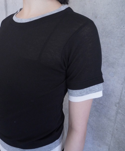 G.V.G.V.(ジーヴィージーヴィー)の「LAYERED H/S TOP(Tシャツ/カットソー・レディース・ブラウン/ブラック・ONE SIZE)」の11枚目の写真