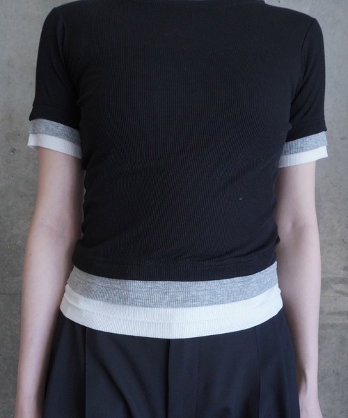 G.V.G.V.(ジーヴィージーヴィー)の「LAYERED H/S TOP(Tシャツ/カットソー・レディース・ブラウン/ブラック・ONE SIZE)」の10枚目の写真