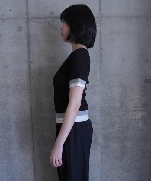 G.V.G.V.(ジーヴィージーヴィー)の「LAYERED H/S TOP(Tシャツ/カットソー・レディース・ブラウン/ブラック・ONE SIZE)」の15枚目の写真