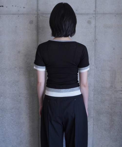 G.V.G.V.(ジーヴィージーヴィー)の「LAYERED H/S TOP(Tシャツ/カットソー・レディース・ブラウン/ブラック・ONE SIZE)」の14枚目の写真