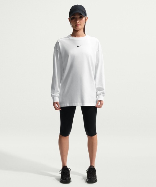 NIKE（ナイキ）の「ナイキ NIKE ナイキ  NSW クラシック OS L/S Tシャツ（Tシャツ/カットソー・レディース・ブラック/ホワイト・M/L）」の7枚目の写真