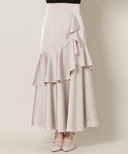 WILLSELECTION(ウィルセレクション)の「アシメラッフルサテンスカート(スカート・レディース・チャコールグレー/ピンク/ベージュ・FREE)」の13枚目の写真