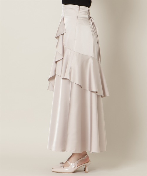WILLSELECTION(ウィルセレクション)の「アシメラッフルサテンスカート(スカート・レディース・チャコールグレー/ピンク/ベージュ・FREE)」の14枚目の写真