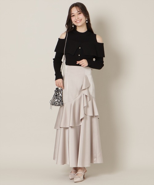 WILLSELECTION(ウィルセレクション)の「アシメラッフルサテンスカート(スカート・レディース・チャコールグレー/ピンク/ベージュ・FREE)」の18枚目の写真