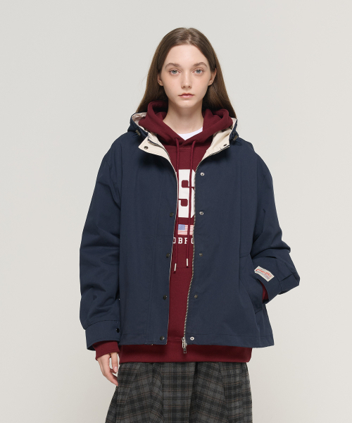 CARGOBROS FOR WOMAN(カーゴブロスフォーウィメン)の「エッセンシャルコットンオーバーフィットフードパーカージャケット(ネイビー)(ブルゾン・レディース・その他・FREE)」の5枚目の写真