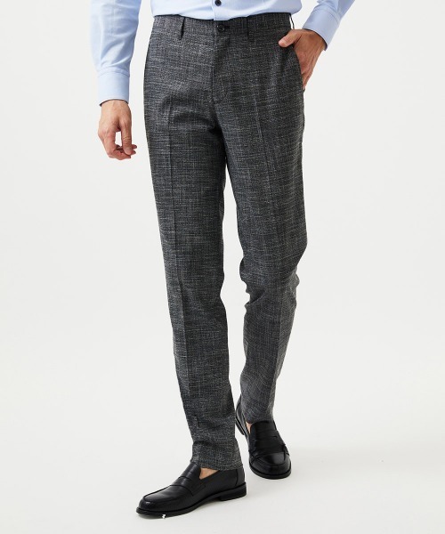 MICHEL KLEIN HOMME (ミッシェルクランオム)の「【セットアップ】3ピース対応スラックスパンツ(スラックス・メンズ・グレー/ネイビー・MEDIUM/LARGE/X-LARGE)」の2枚目の写真
