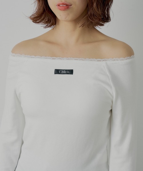 Chico（チコ）の「カップ付きレースコンパクトトップス（Tシャツ/カットソー・レディース・グレー/ブラック/アイボリー/ピンク・SMALL/MEDIUM）」の16枚目の写真