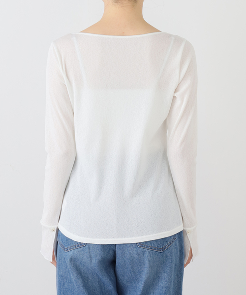 La TOTALITE（ラトータリテ）の「【洗える】ニュアンステレコカフスカットソー（Tシャツ/カットソー・レディース・ホワイト・FREE）」の4枚目の写真